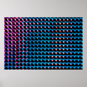 LED lights on the billboard. This is blurred photo Poster