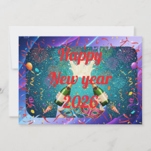 Led New year greeting  Holiday Card