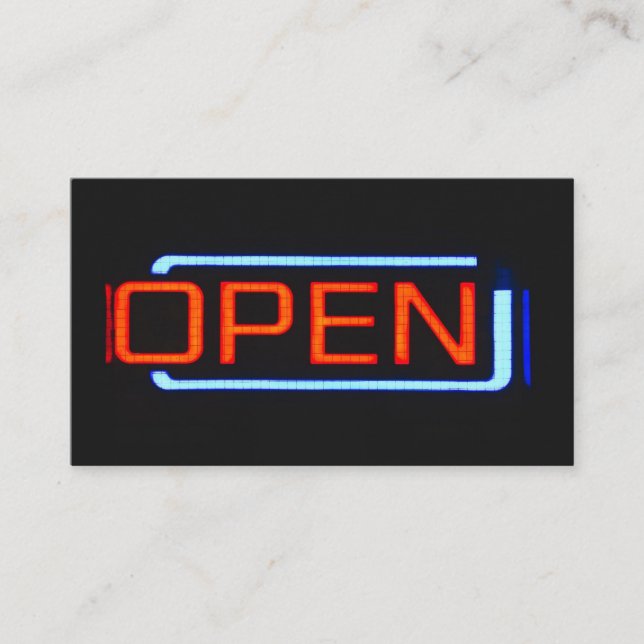 Led Open Sign Company Business Card (Front)