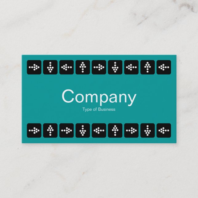 LED Style Arrows - Turquoise and Grey Business Card (Front)