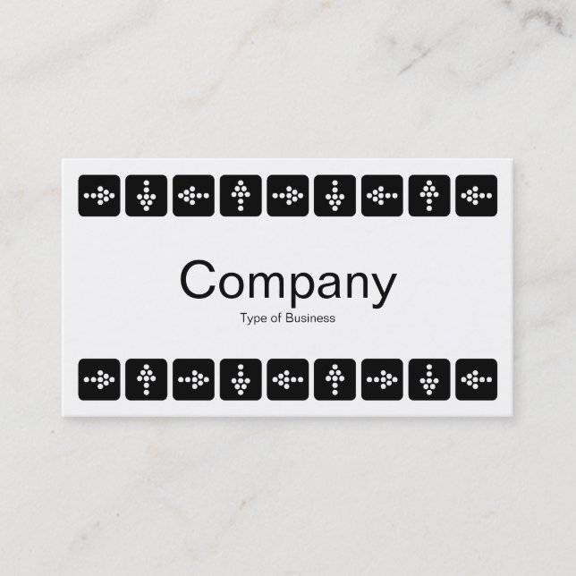LED Style Arrows - White Business Card (Front)
