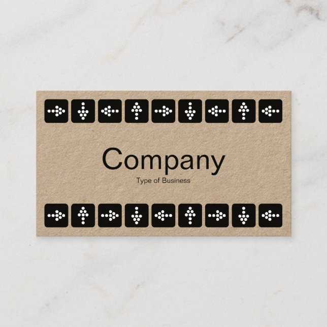 LED Style Arrows - White - Kraft Business Card (Front)