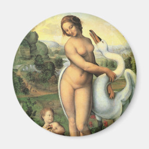 Leda and the Swan by Leonardo da Vinci Magnet