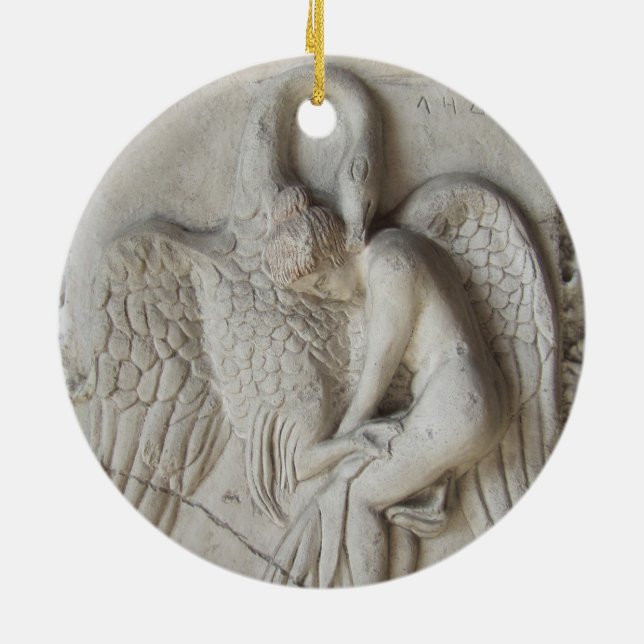 Leda and the Swan Ceramic Tree Decoration (Back)