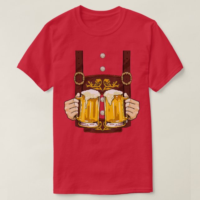 Lederhosen Costume  Oktoberfest Men Prost Beer Mug T-Shirt (Design Front)