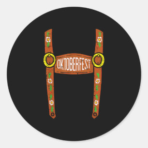 Lederhosen halloween costume german men boys classic round sticker