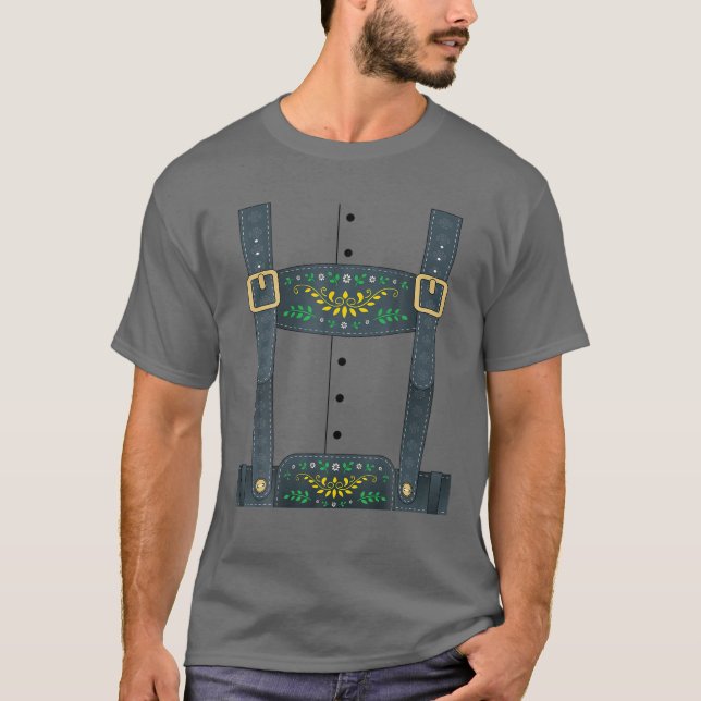Lederhosen Oktoberfest Or Halloween Costume T-Shirt (Front)