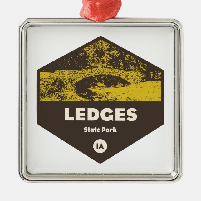 Ledges State Park Iowa Metal Tree Decoration (Front)