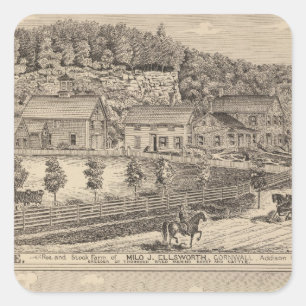 Ledgeside and Glen Dale, farms and residences Square Sticker