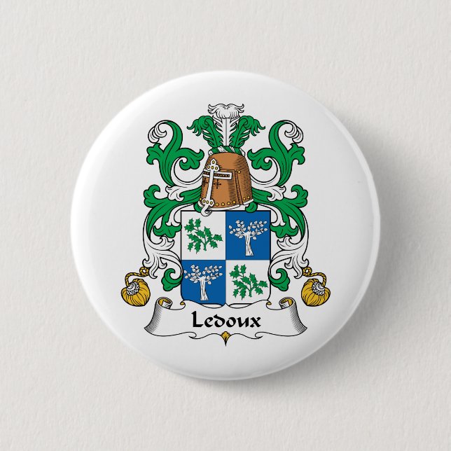 Ledoux Family Crest 6 Cm Round Badge (Front)