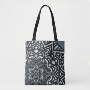 Ledras - Charcoal Mandala Tote Bag