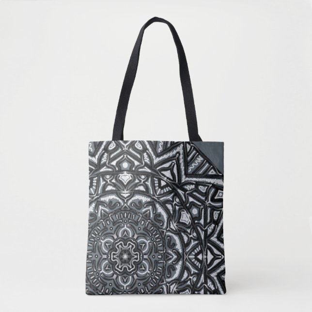 Ledras - Charcoal Mandala Tote Bag (Front)