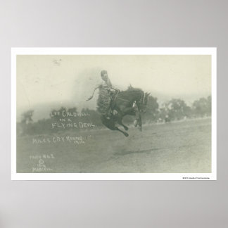 Lee Caldwell riding Flying Devil. Poster