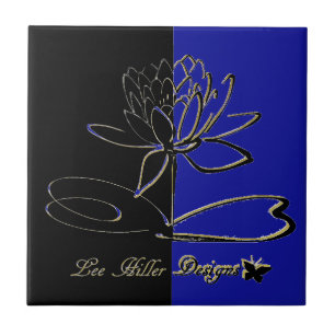 Lee Hiller Designs Accents Black Gold Blue Tile