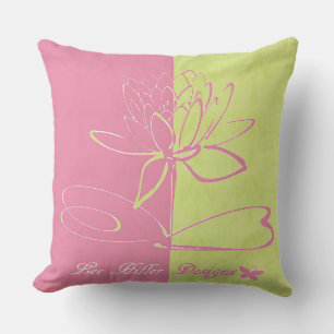 Lee Hiller Designs Logo Accents Pink Green Cushion