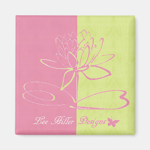 Lee Hiller Designs Logo Accents Pink Green  Magnet