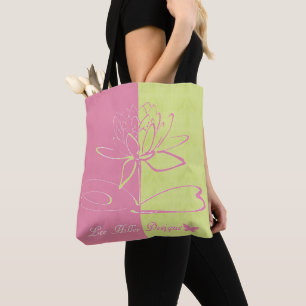 Lee Hiller Designs Logo Accents Pink Green Tote Bag