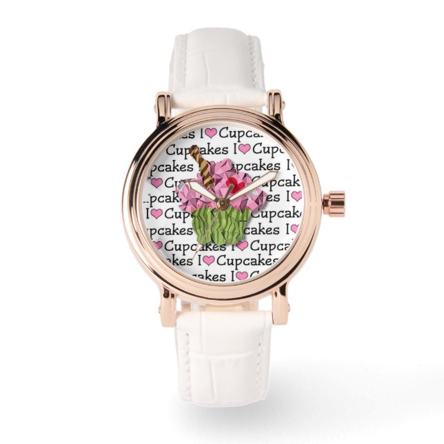 Lee Hiller I Love Cupcakes Designer Watch (Front)