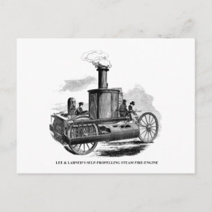Lee & Larned Fire Engine Postcard