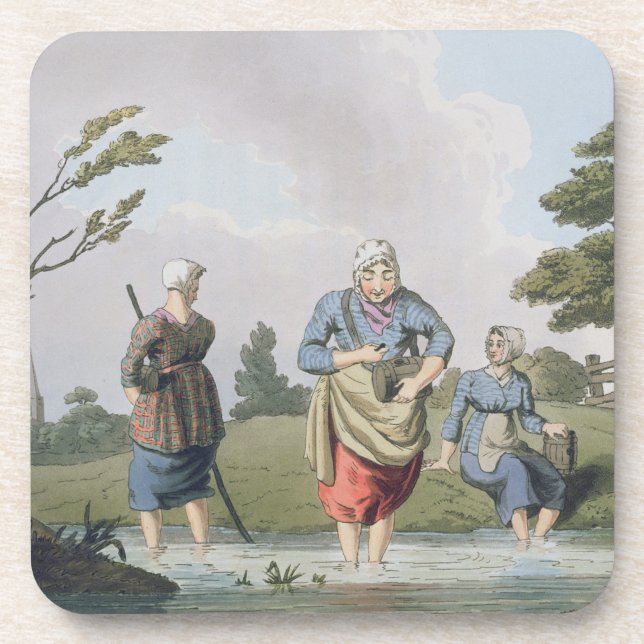 Leech Finders, from `Costume of Yorkshire' engrave Coaster (Front)