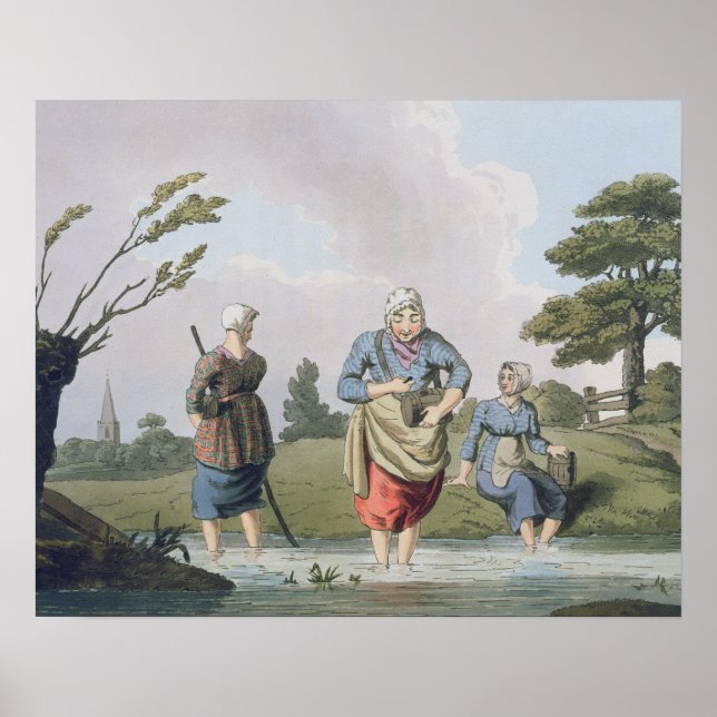 Leech Finders, from `Costume of Yorkshire' engrave Poster (Front)