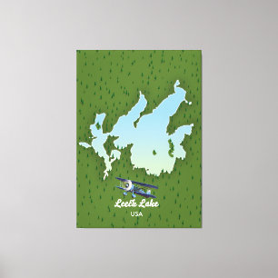 Leech lake Travel map Canvas Print
