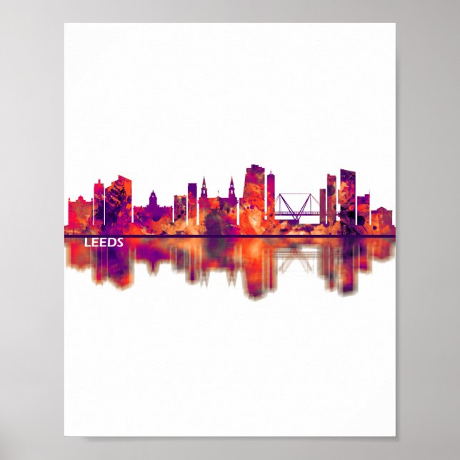 Leeds England Skyline Poster (Front)