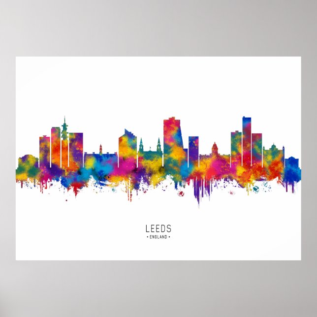 Leeds England Skyline Poster (Front)