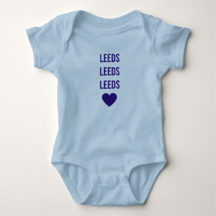 LEEDS LEEDS LEEDS LUFC Personalised Blue Babygrow Baby Bodysuit