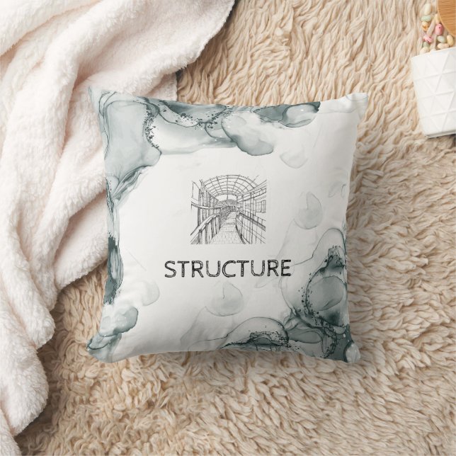 Leeds Tone Watercolor Throw Pillow  (Blanket)