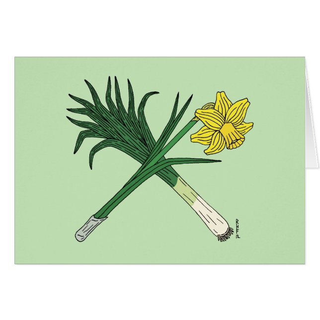 Leek and Daffodil Crossed (Front Horizontal)