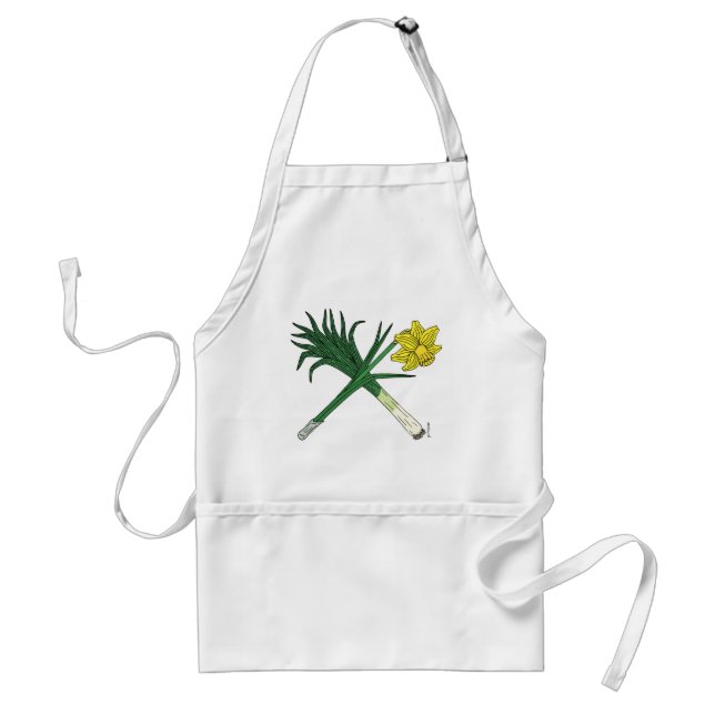 Leek and Daffodil Crossed Standard Apron (Front)