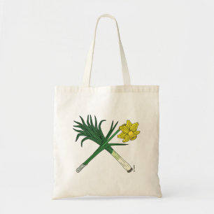 Leek and Daffodil Crossed Tote Bag