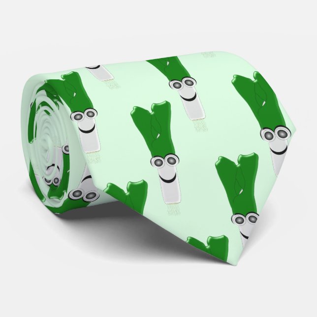 Leek Vegetable Design Tie (Rolled)