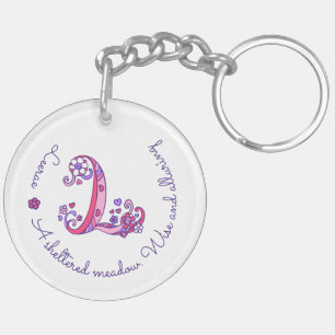 Leerae monogram L name and meaning keyring