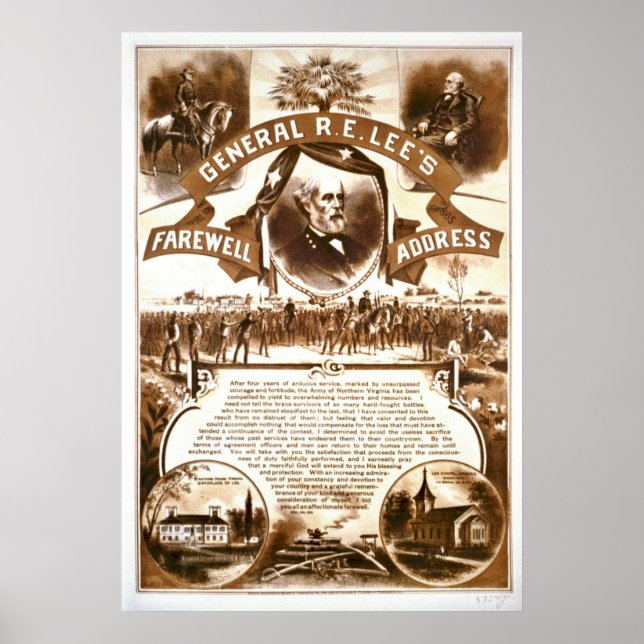 Lee's Farewell Address 1865 Poster (Front)