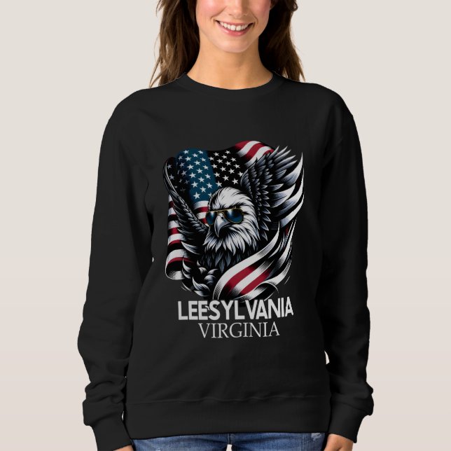 Leesylvania Virginia 4th Of July USA American Flag Sweatshirt (Front)