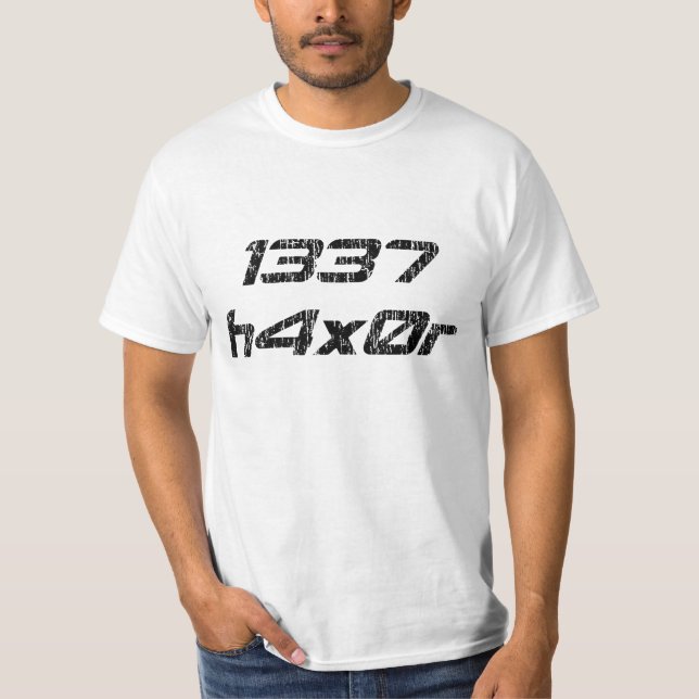 Leet Haxor 1337 Computer Hacker T-Shirt (Front)