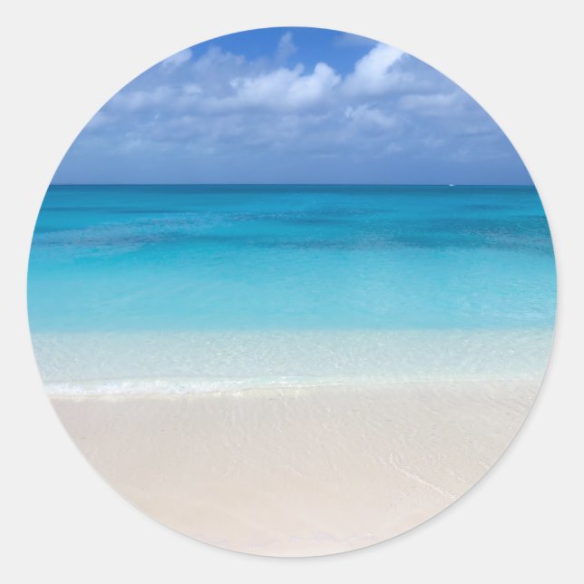 Leeward Beach | Turks and Caicos Photo Classic Round Sticker (Front)