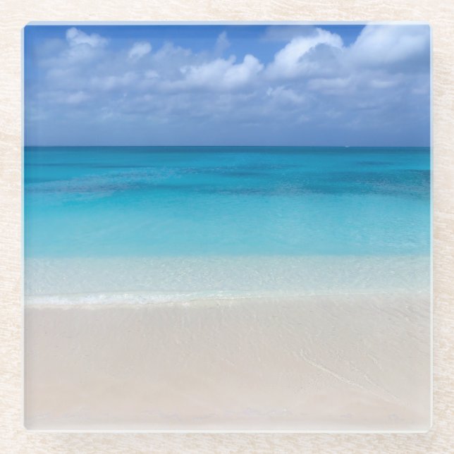 Leeward Beach | Turks and Caicos Photo Glass Coaster (Front)