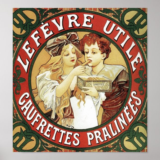Lefevre Utile by Alphonse Mucha Poster (Front)