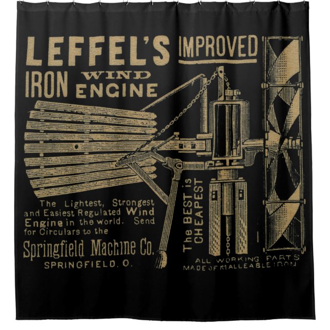 Leffel's Improved Iron Wind Engine Windmill 1885 Shower Curtain (Front)