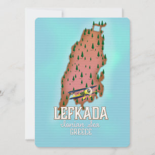 Lefkada Greece travel poster.