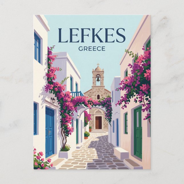 Lefkes Greece Postcard (Front)