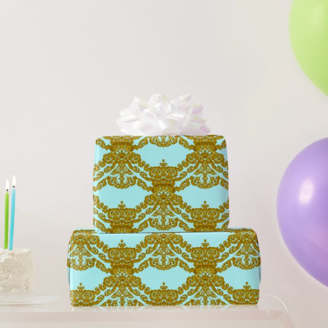 LeFleure Beautiful Damask French  Wrapping Paper (Party Gifts)