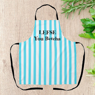 Lefse Aqua Striped All-Over Print Apron