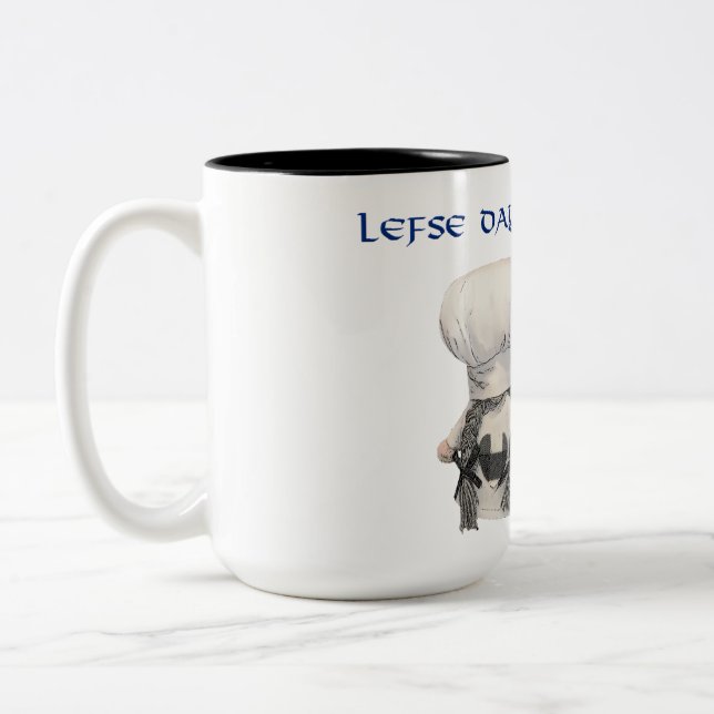 Lefse Day In America coffee mug with Lefse Trolls (Left)