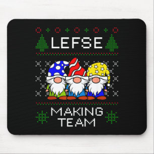 Lefse Making Team Ugly Christmas Sweater Mouse Pad