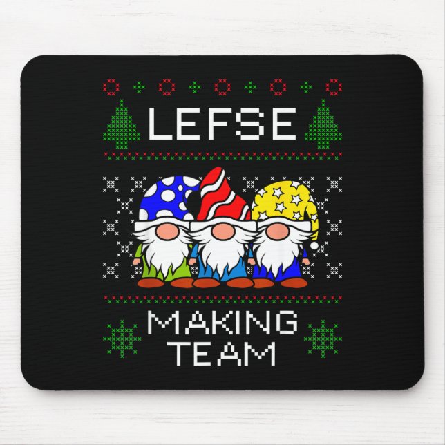 Lefse Making Team Ugly Christmas Sweater  Mouse Pad (Front)