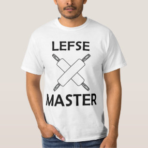 Lefse Master Crossed Rolling Pin Funny Norwegian F T-Shirt